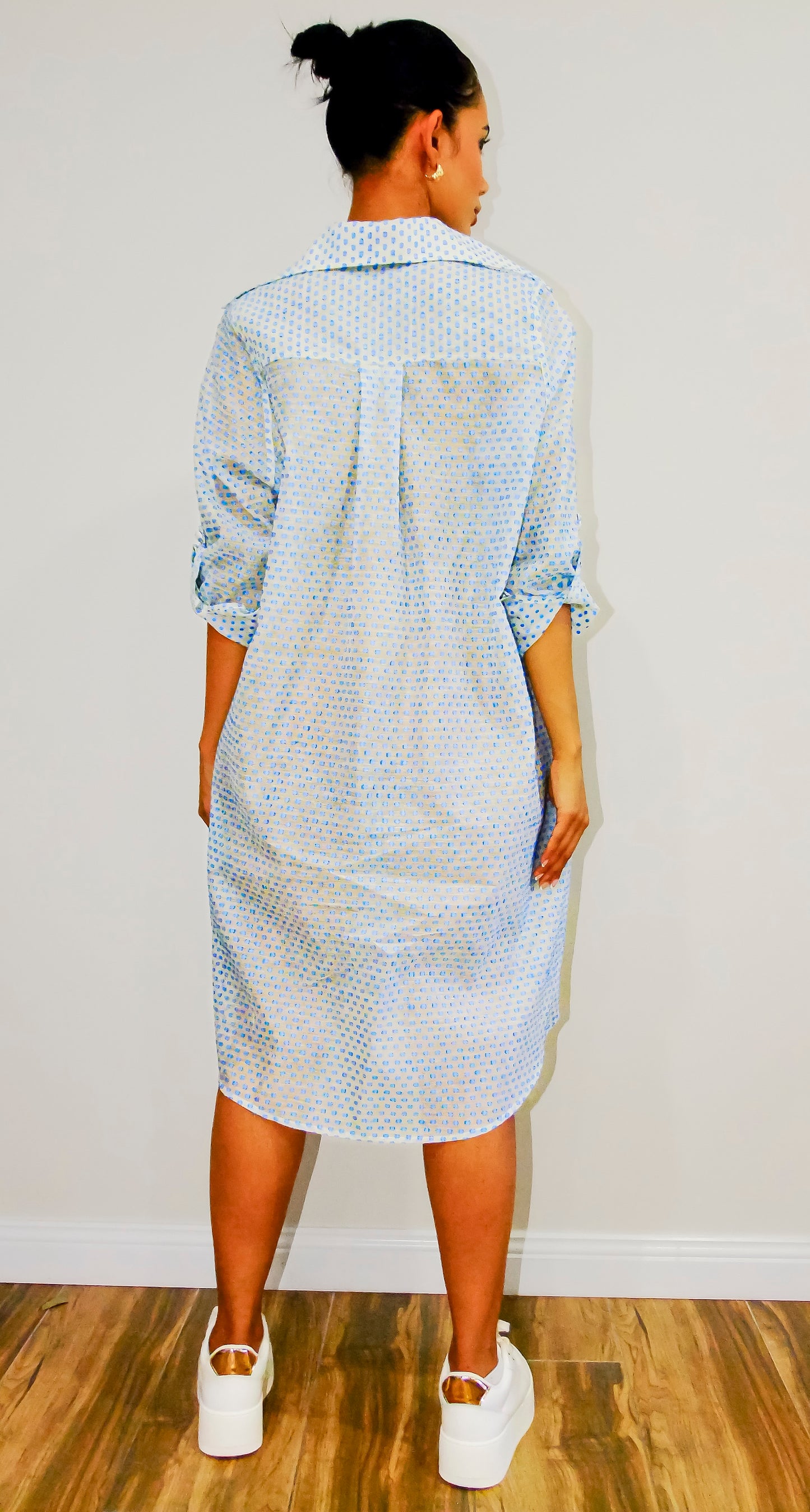 Luna button shirt dress
