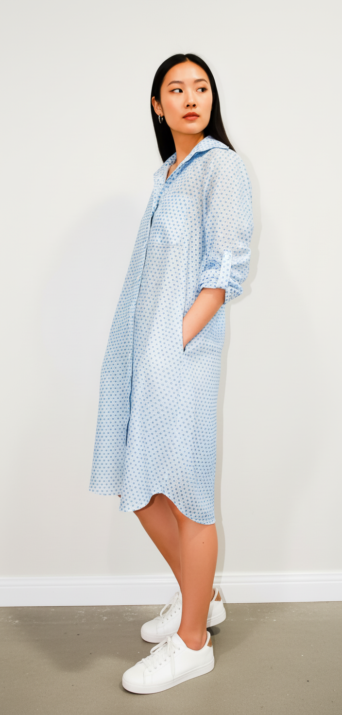 Luna button shirt dress