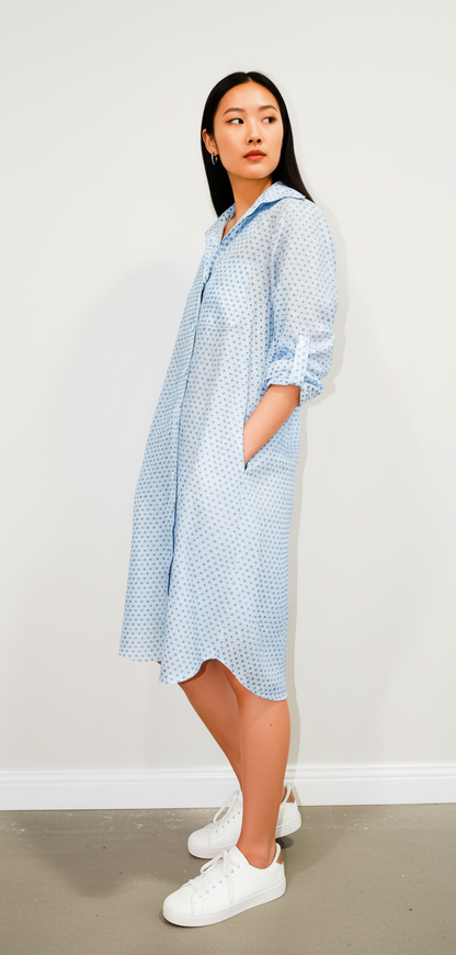 Luna button shirt dress