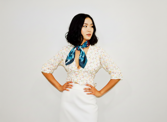 Koi Waves Silk Scarf