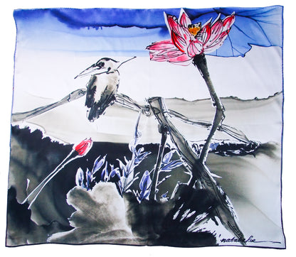 Lotus Pond Silk Scarf