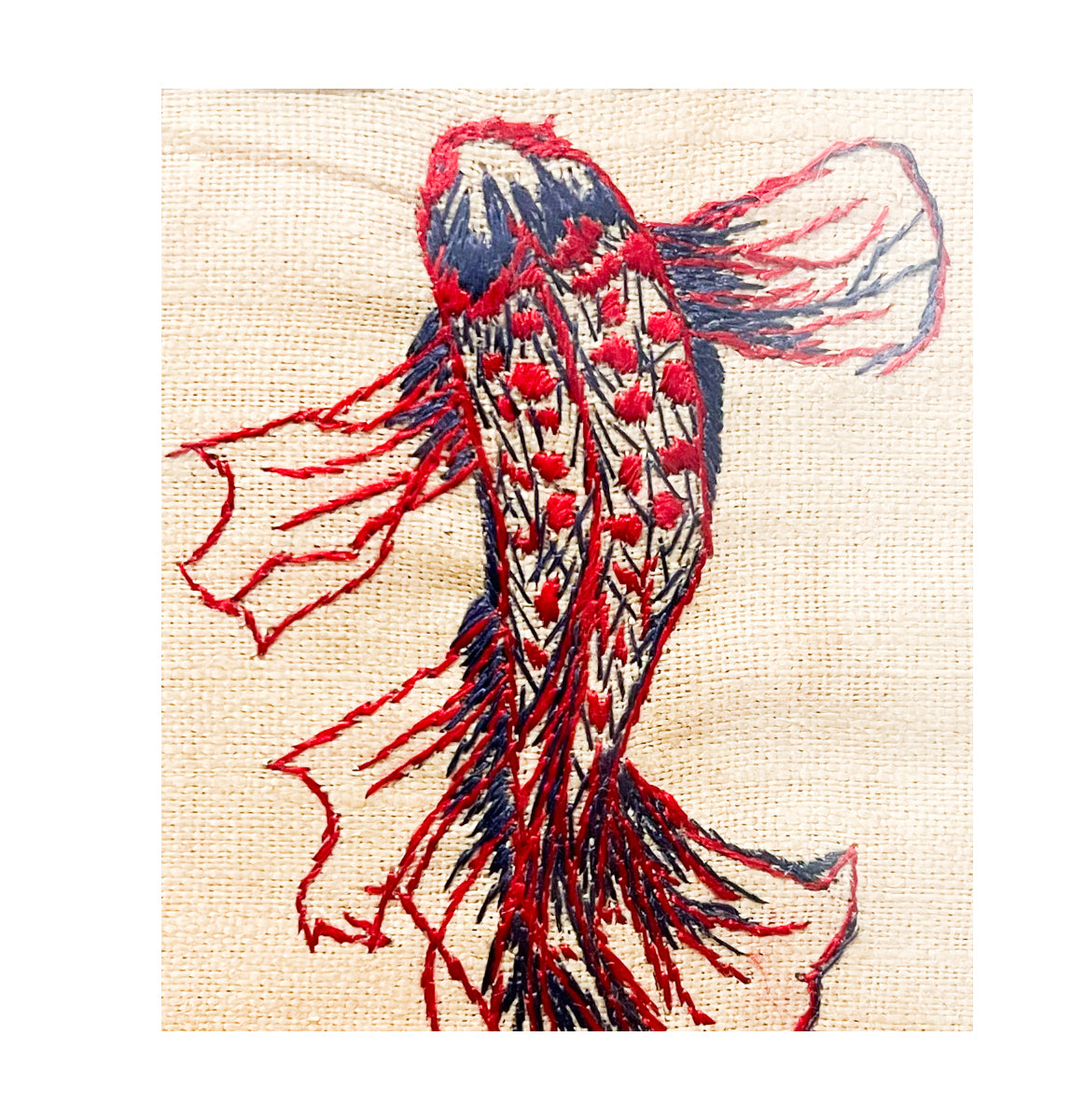 Koi Embroidered Illustration
