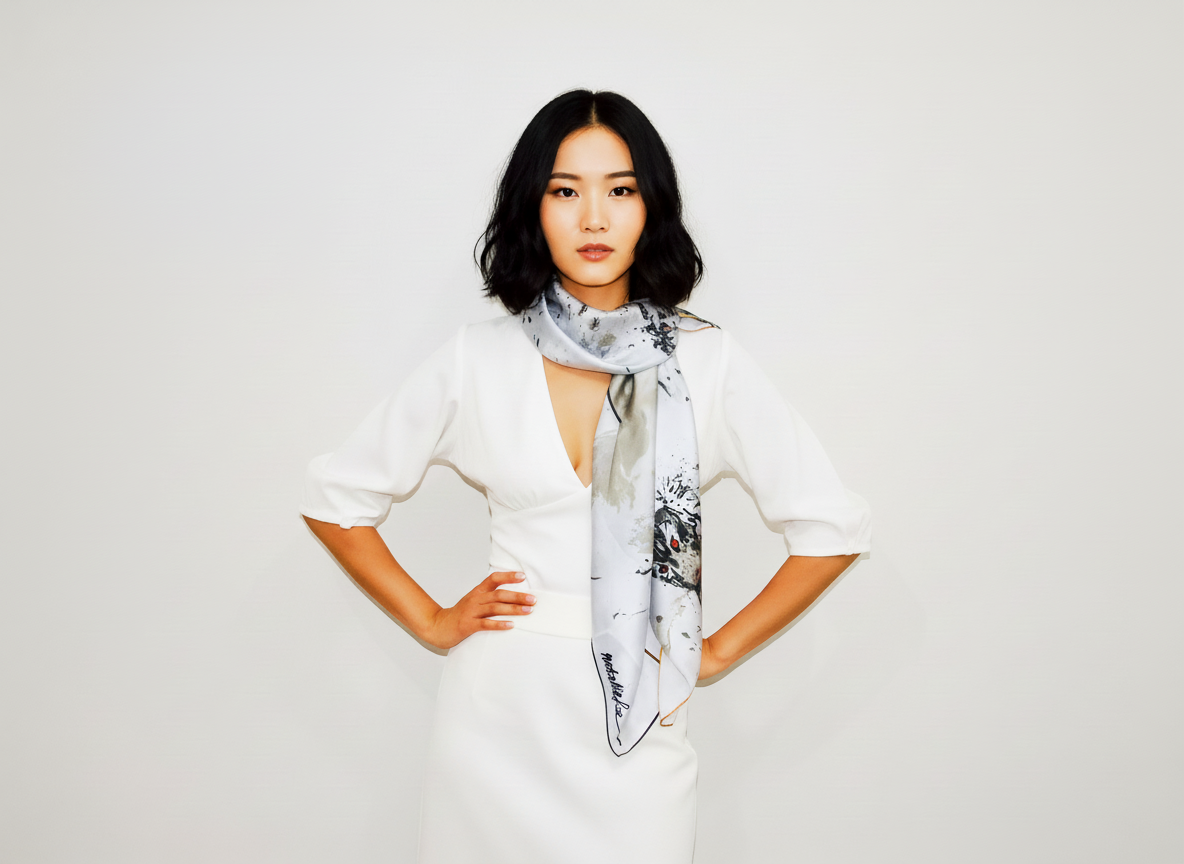 Ink Tiger Silk Scarf