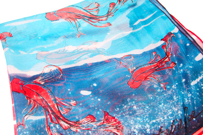 Koi Silk Chiffon Scarf