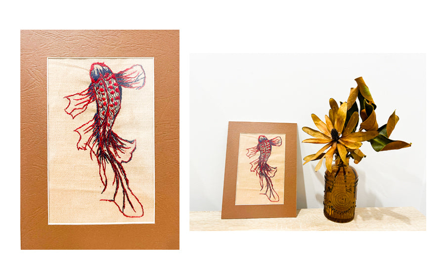 Koi Embroidered Illustration