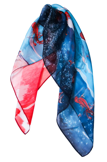 Koi Silk Chiffon Scarf