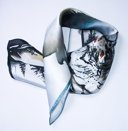 Watercolour Tiger Silk Scarf